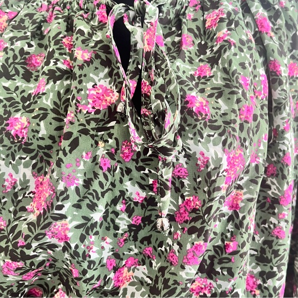 NEW Entro Green/Orchid Floral Maxi Dress Sz Small Flowy - Picture 3 of 7